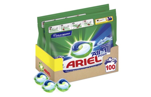 Detergent de rufe capsule Ariel All in One PODS Mountain Spring 2x50 buc 100 spalari