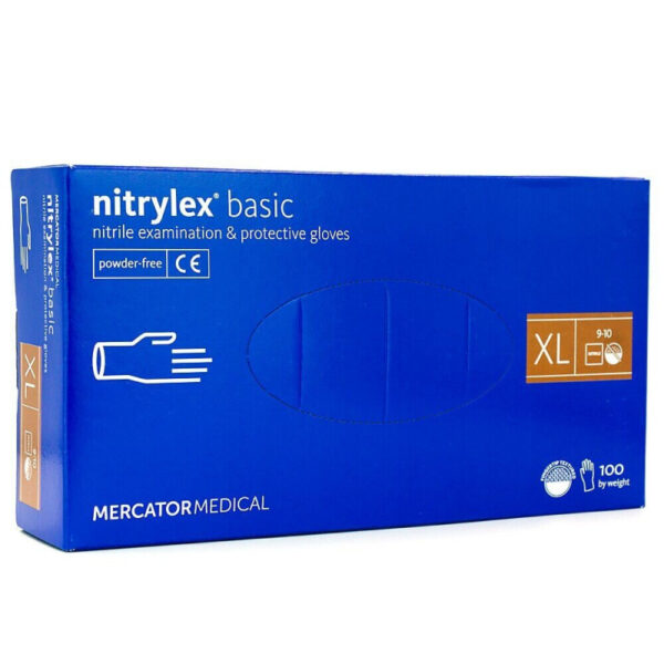 Manusi protectie examinare nitril Mercator Basic blue XL