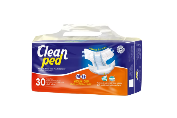 Scutece adulti Clean Ped 85 125 cm Marime M absortie rapida 30 buc